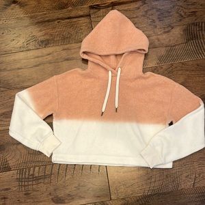 Feat Clothing Helen Owen Cropped Ombre Hoodie Sz M Pink White